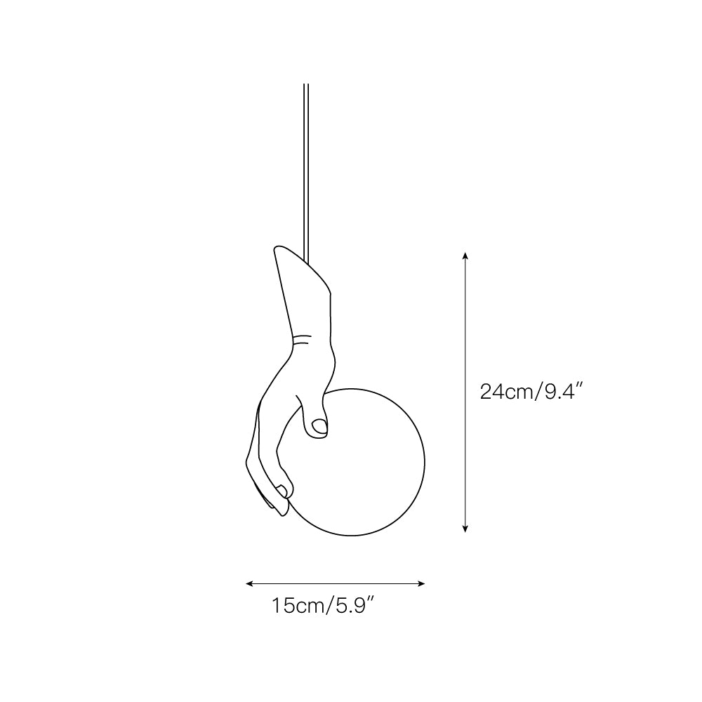 Hand Holding Globe Pendant Light T1675