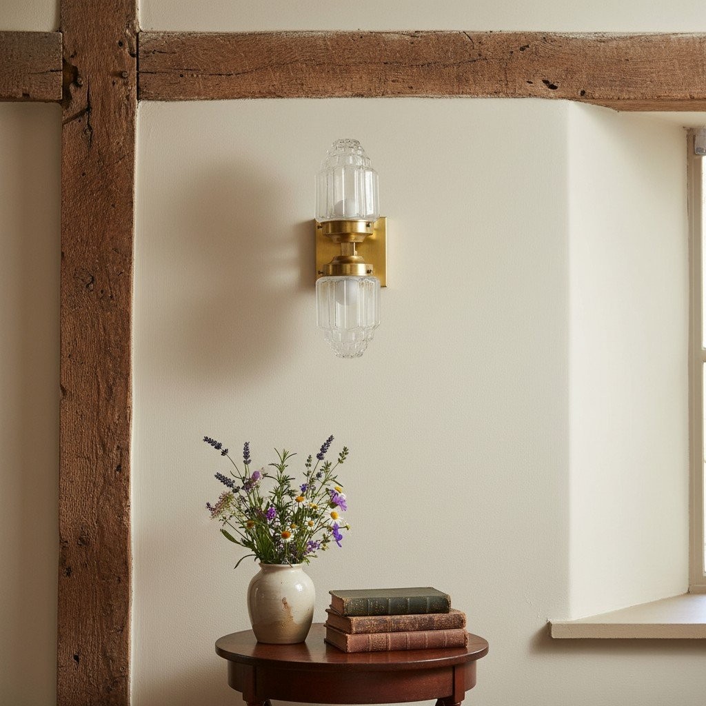 Tierlux Glass Art Deco Wall Sconce - Glass Frosted Globes with Skyscraper Globe T294