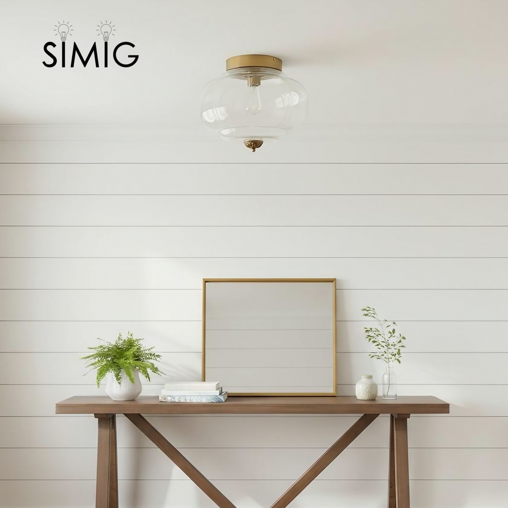 Eloise Ceiling Light - Elegant Retro Brass Ceiling Light for Living Room G55