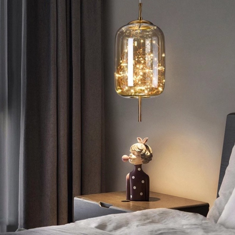 Scandinavian Cylinder Oval Glass Pendant Light M63