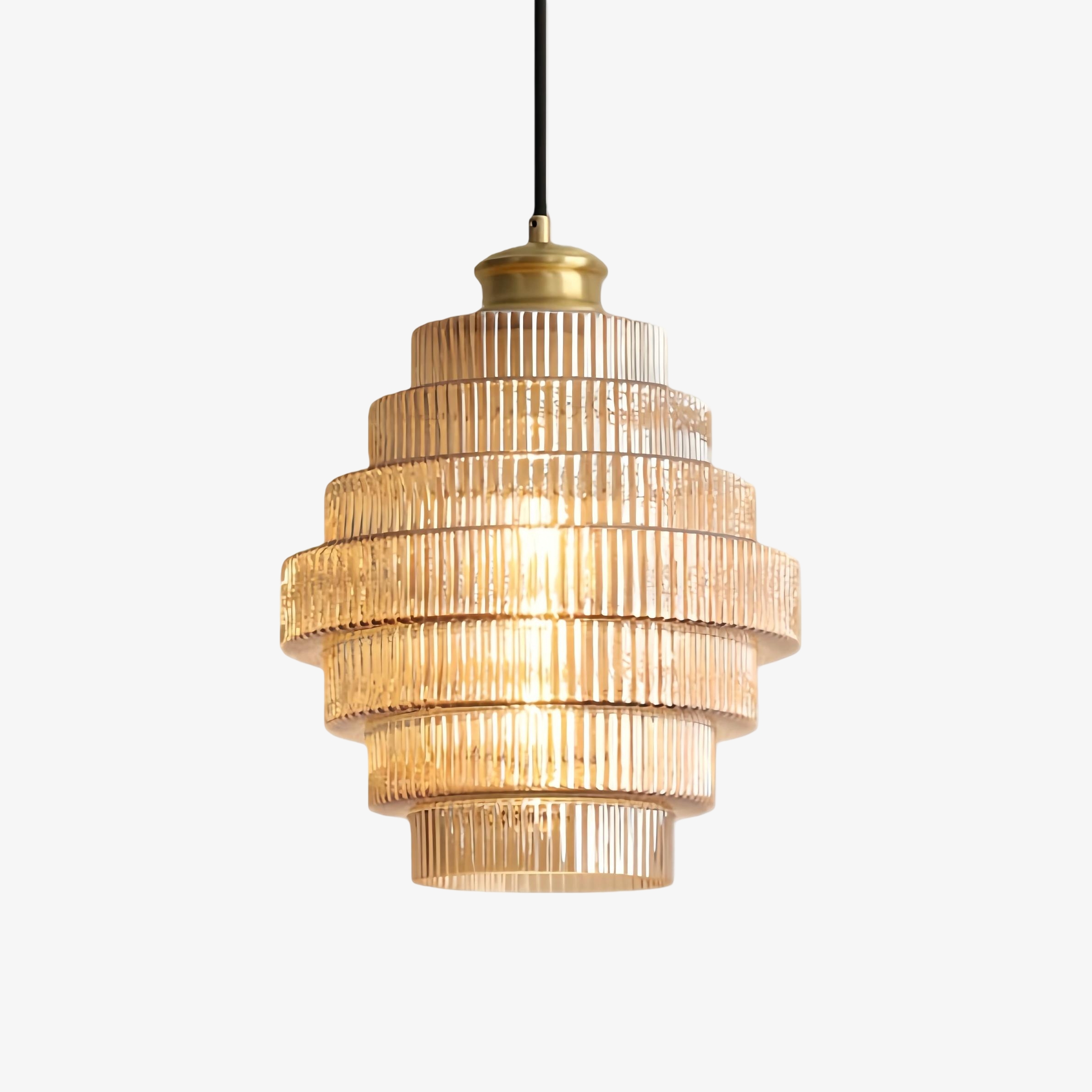 Bottis Vertical Ribbed Bottle Pendant Light - Modern Vintage Glow for Dining Room U19