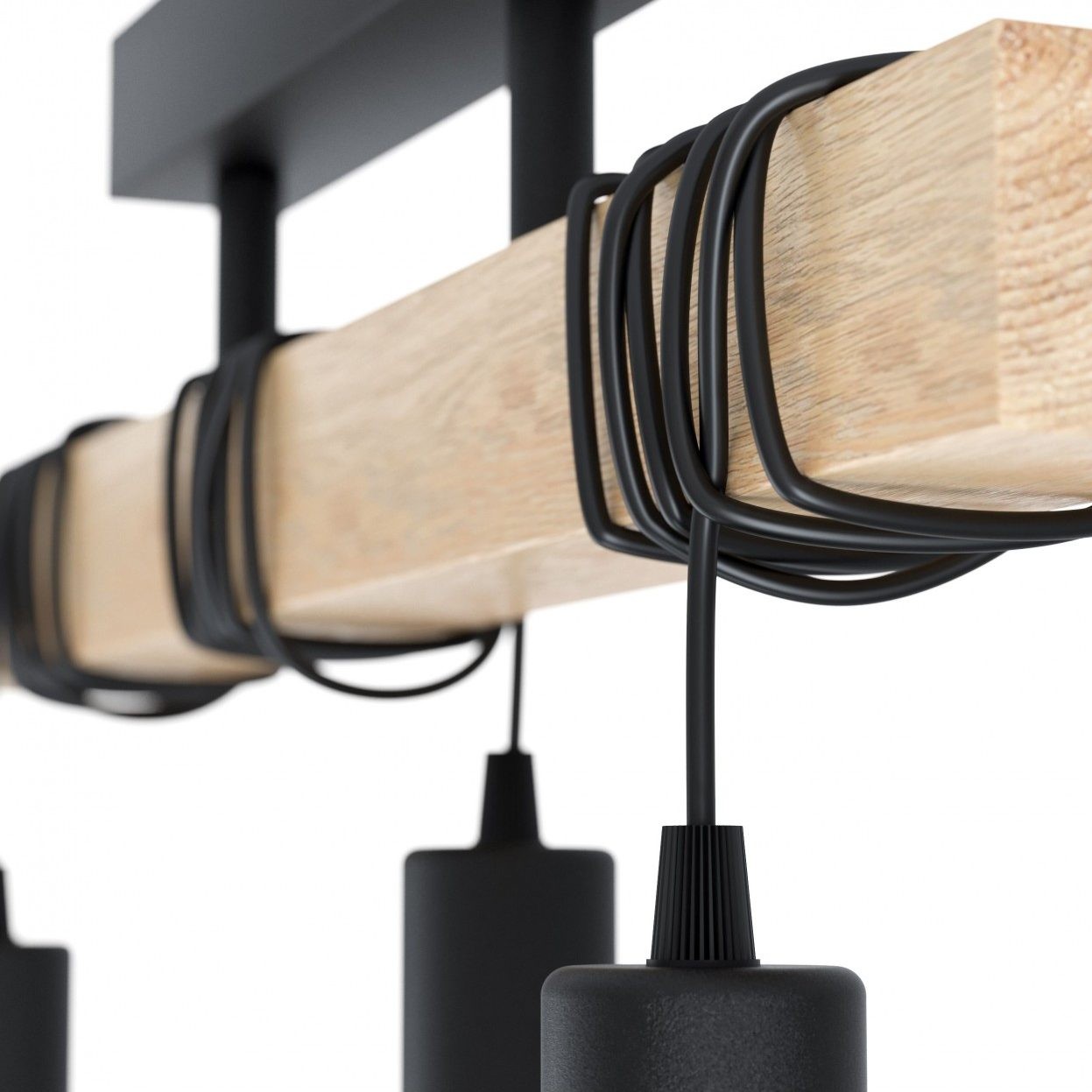 TOWNSHEND 4 Light Wooden Pendant Lamp
