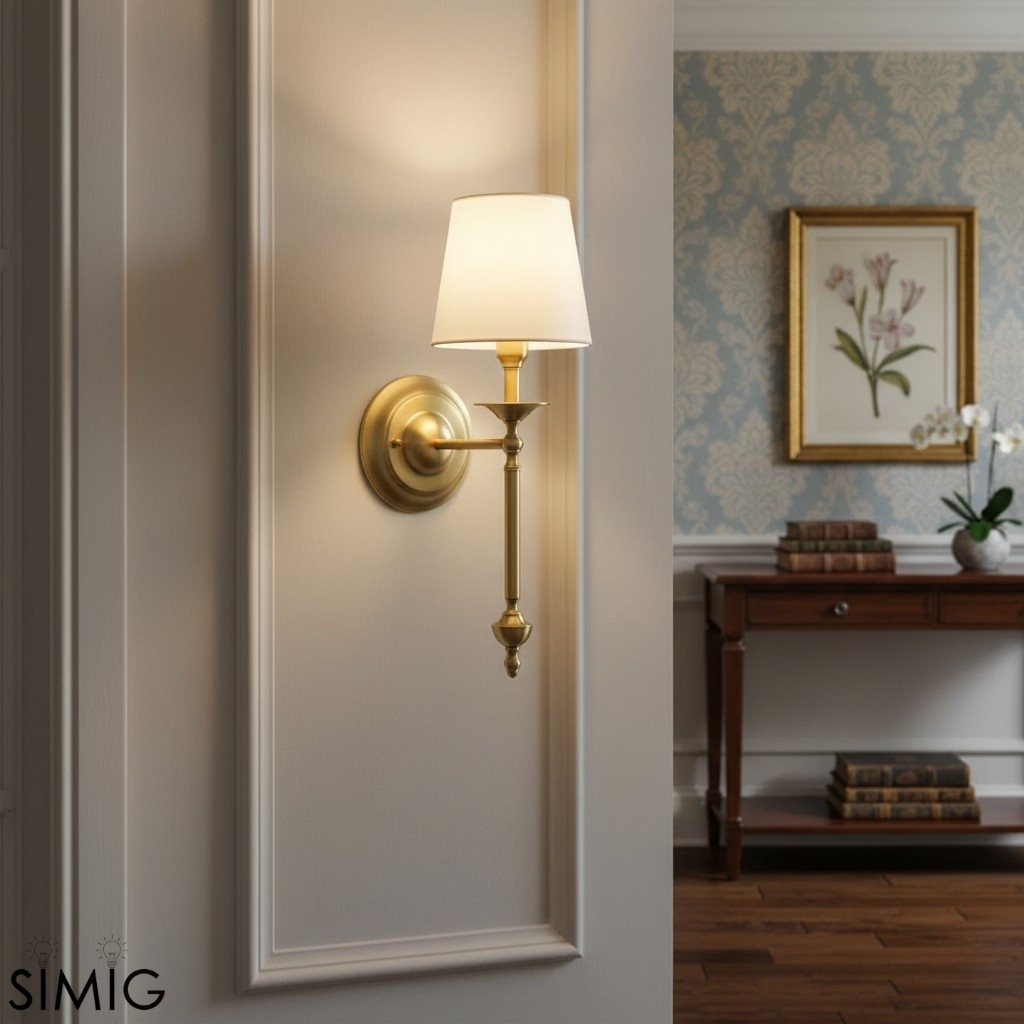 Arcuma Wall Lamp - Modern Copper and Fabric for Living Room T492