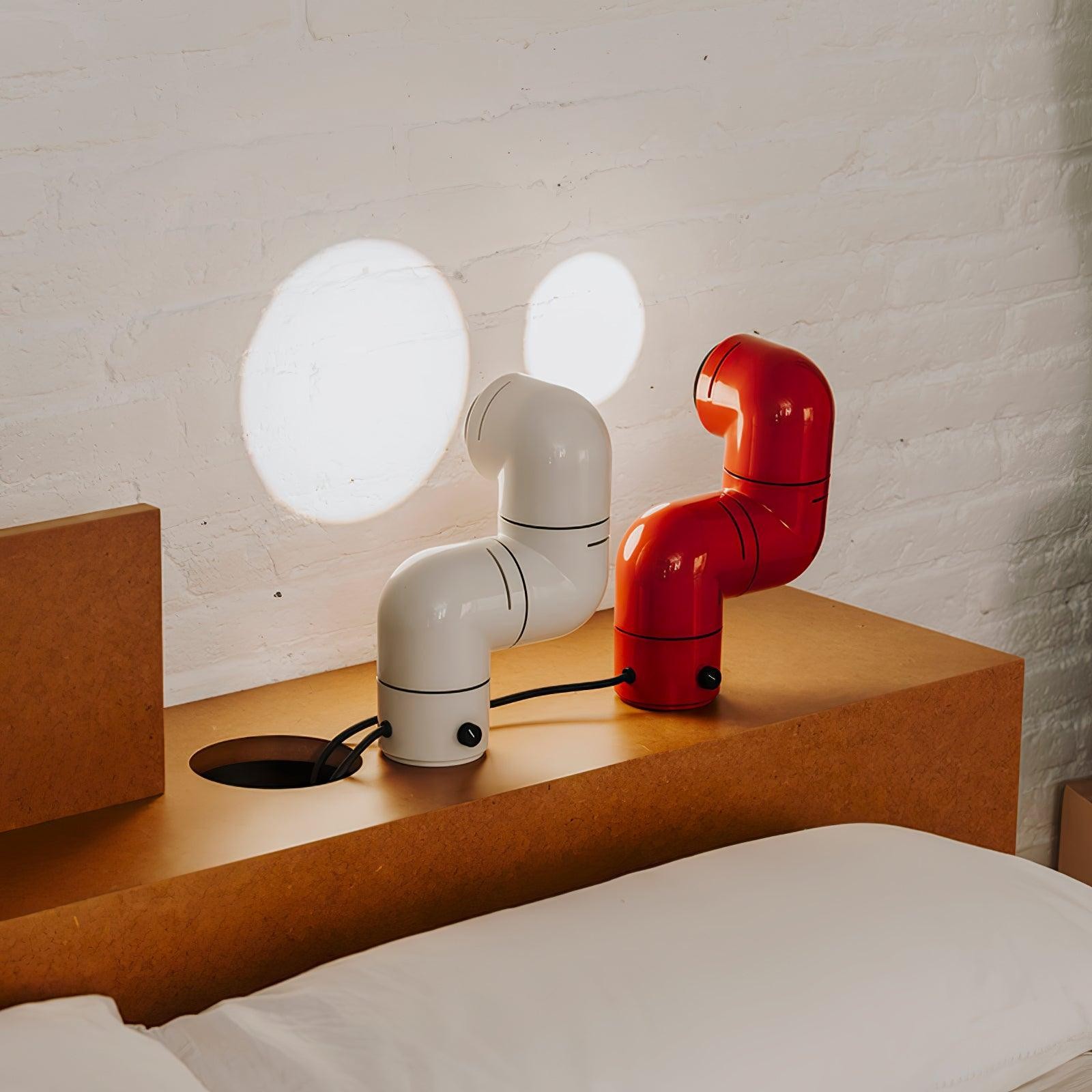 Red Tubular Table Lamp Suitable For Bedroom M504