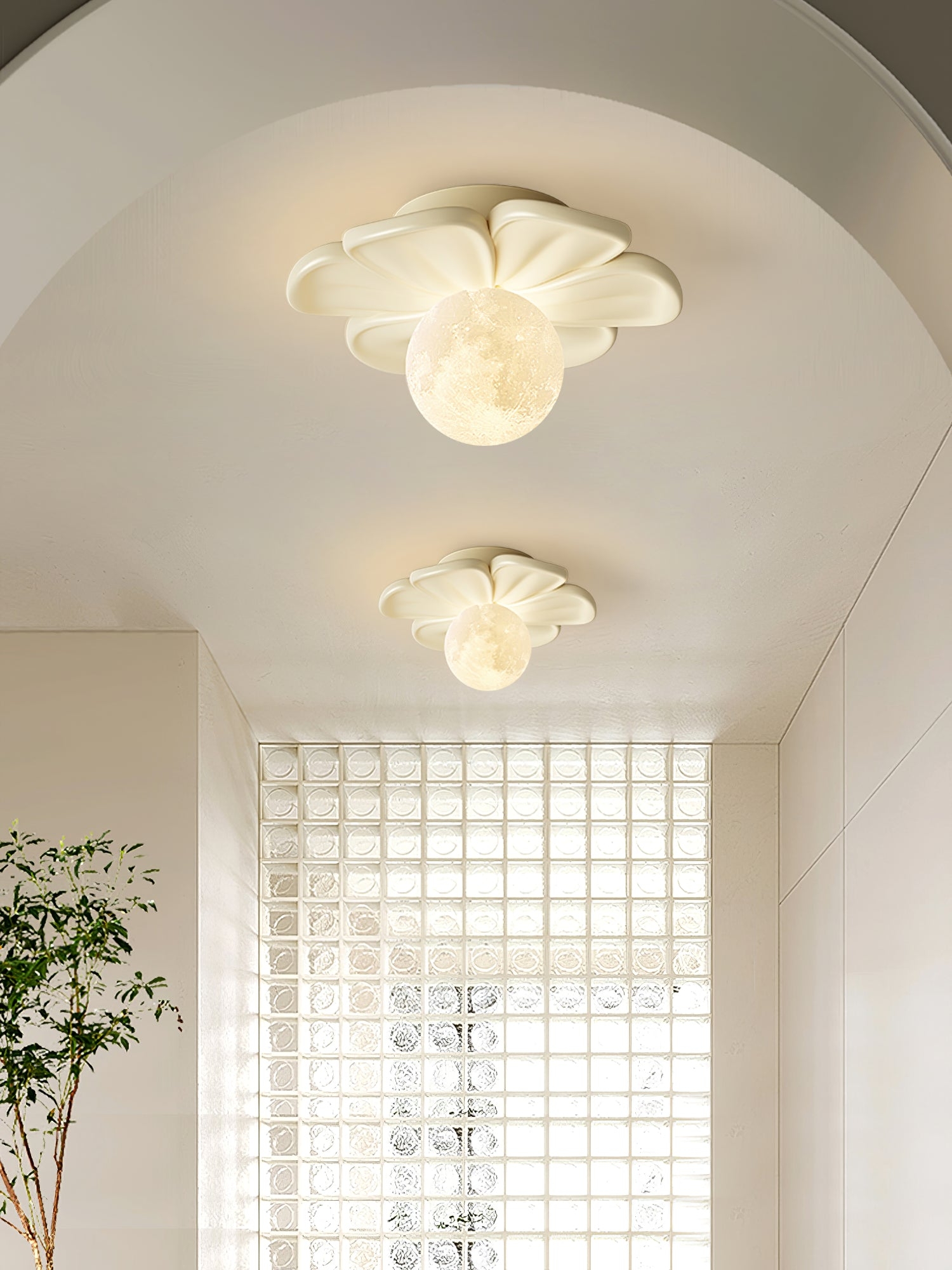 Cream Bloom Flower Ceiling Lamp T1632
