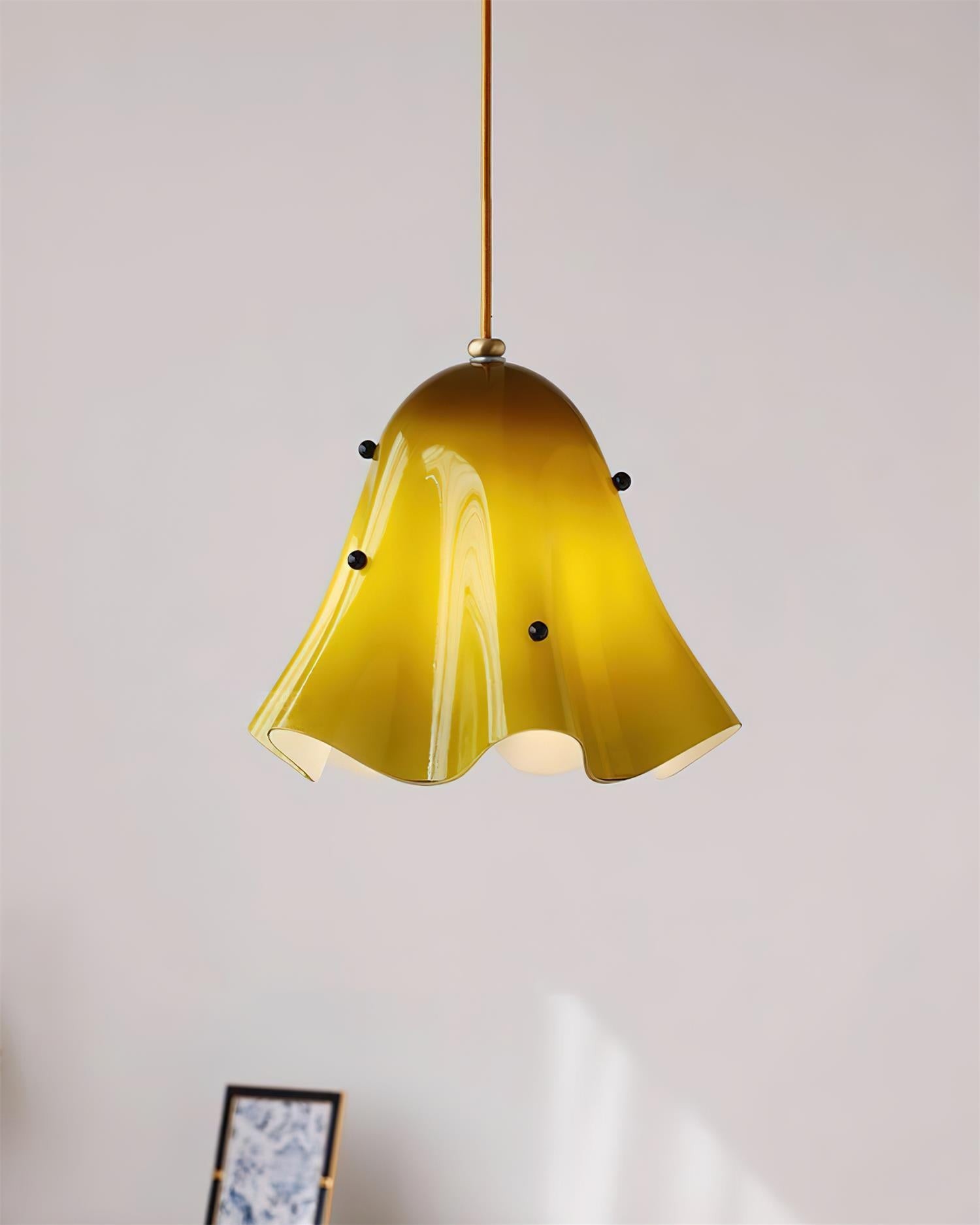 Bellina Wavy Edge Glass Pendant - French Style Light for Kitchen T279