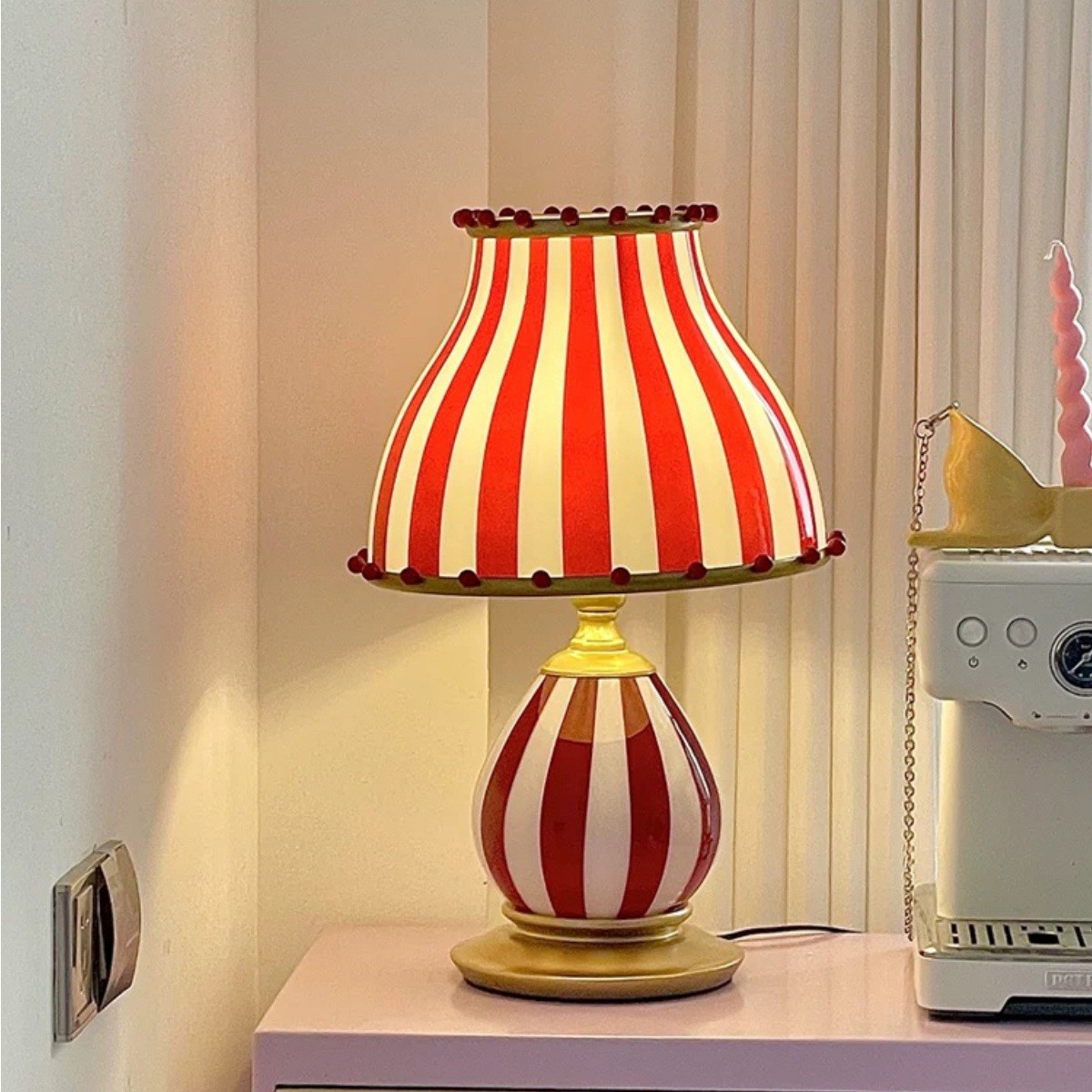 Festilo Circus-Style Metal Table Lamp — Vintage Living Room Accent S278