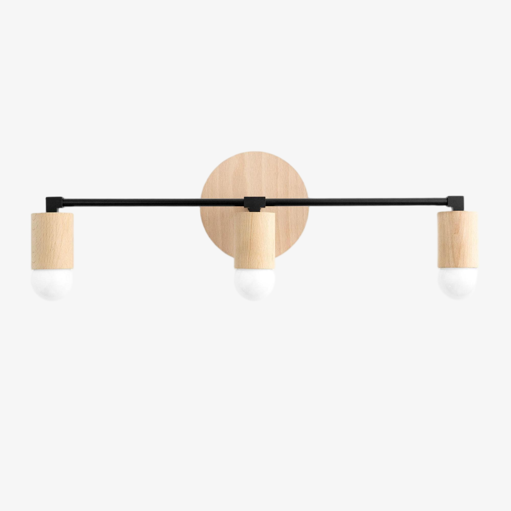 Mobilux Line Wood and Vanity Light - Bohemian Bathroom Lighting Fixture T374