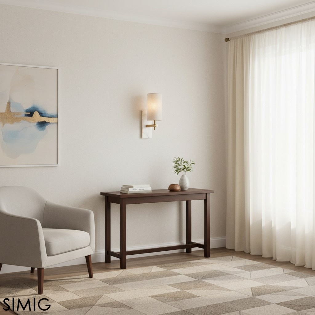 Linemora Timeless Marble Wall Lamp - Natural Linen Shade for Hallway T465