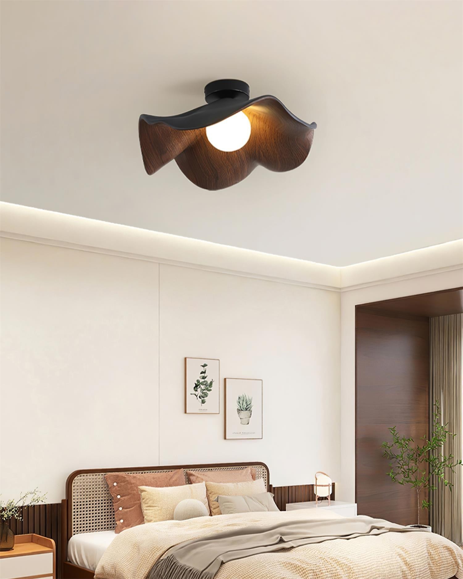 New Modern Simple Walnut Grain Ceiling Light M71