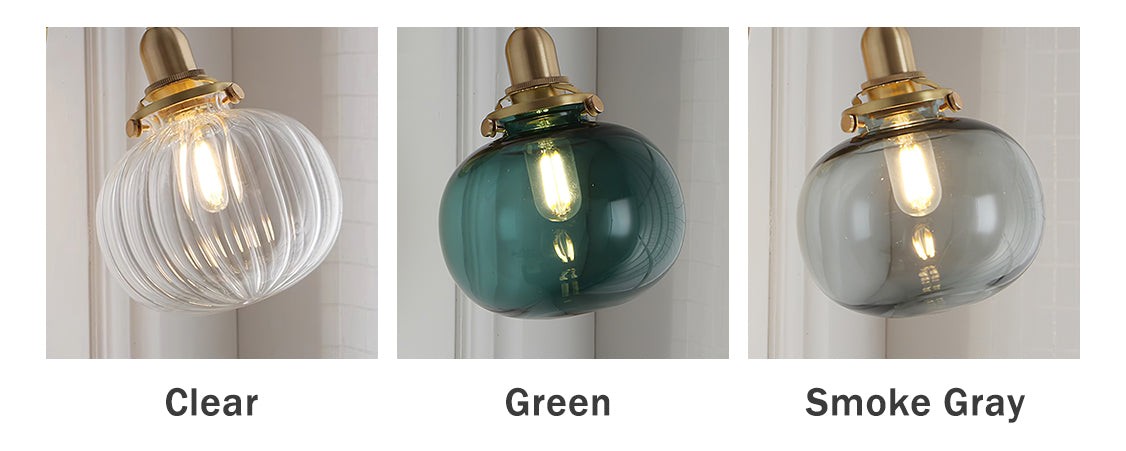 Japanese Style Vintage Brass Glass Wall Lamp M234