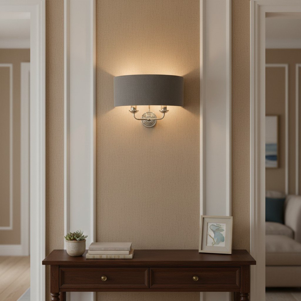 Tela Classic Wall Sconce - Elegant Fabric Shade with Metal Finish T654
