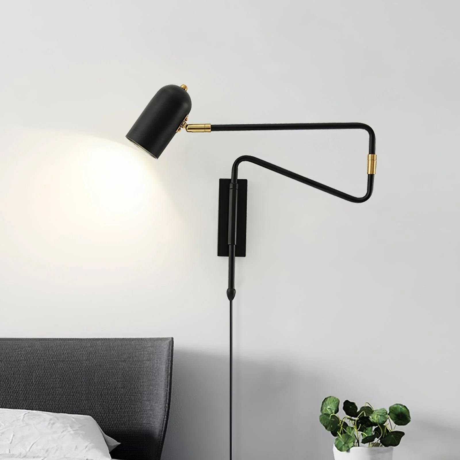 Adjustable Arm Plug In Wall Lamp T1595
