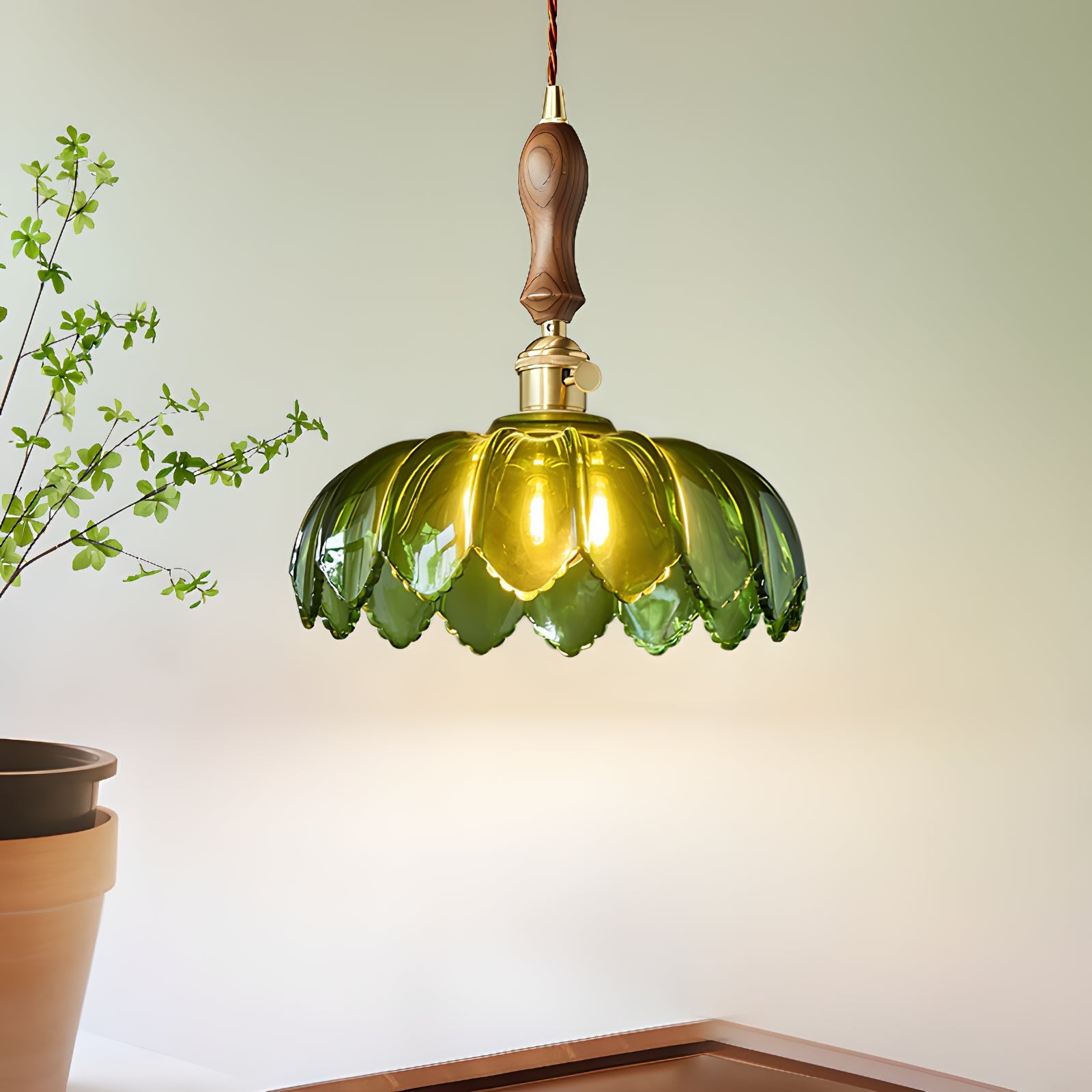Retro Petal Green Pendant Lamp M542