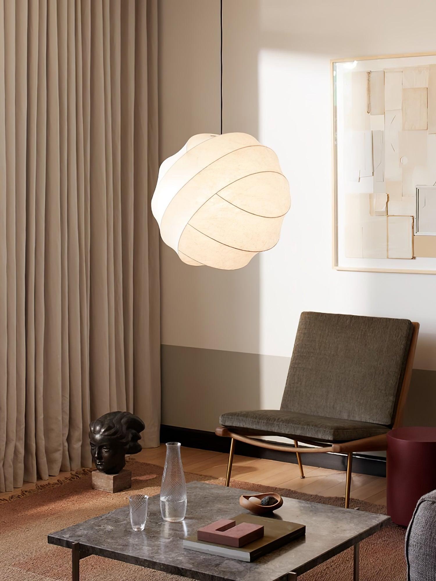 Wabi-Sabi Style Fiber Cocoon Pendant Lamp M400
