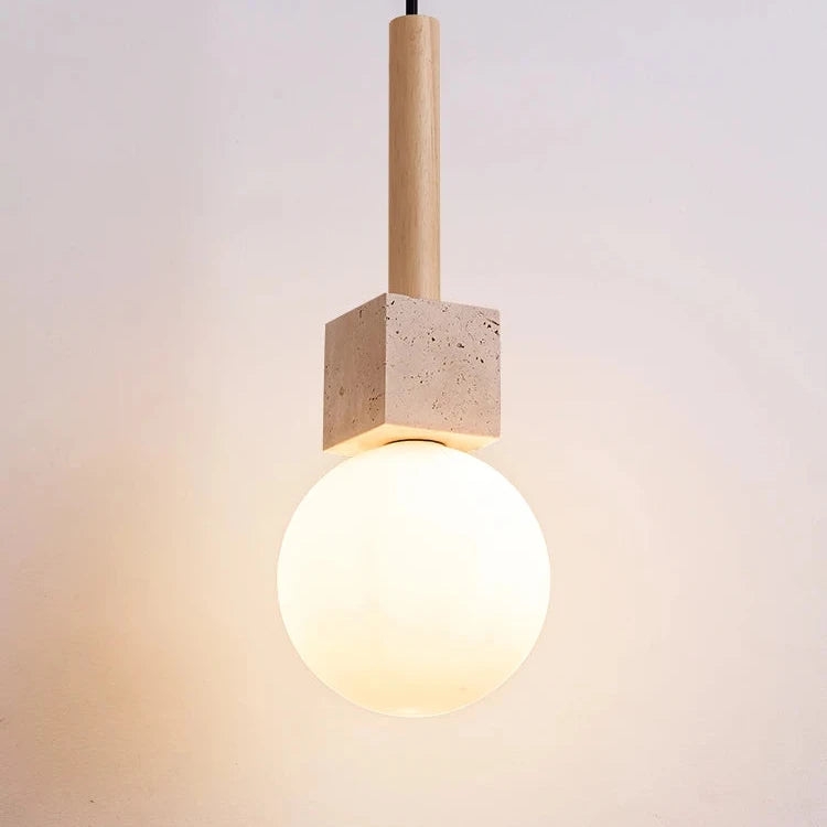 Modern Travertine Cube Pendant Light T2152