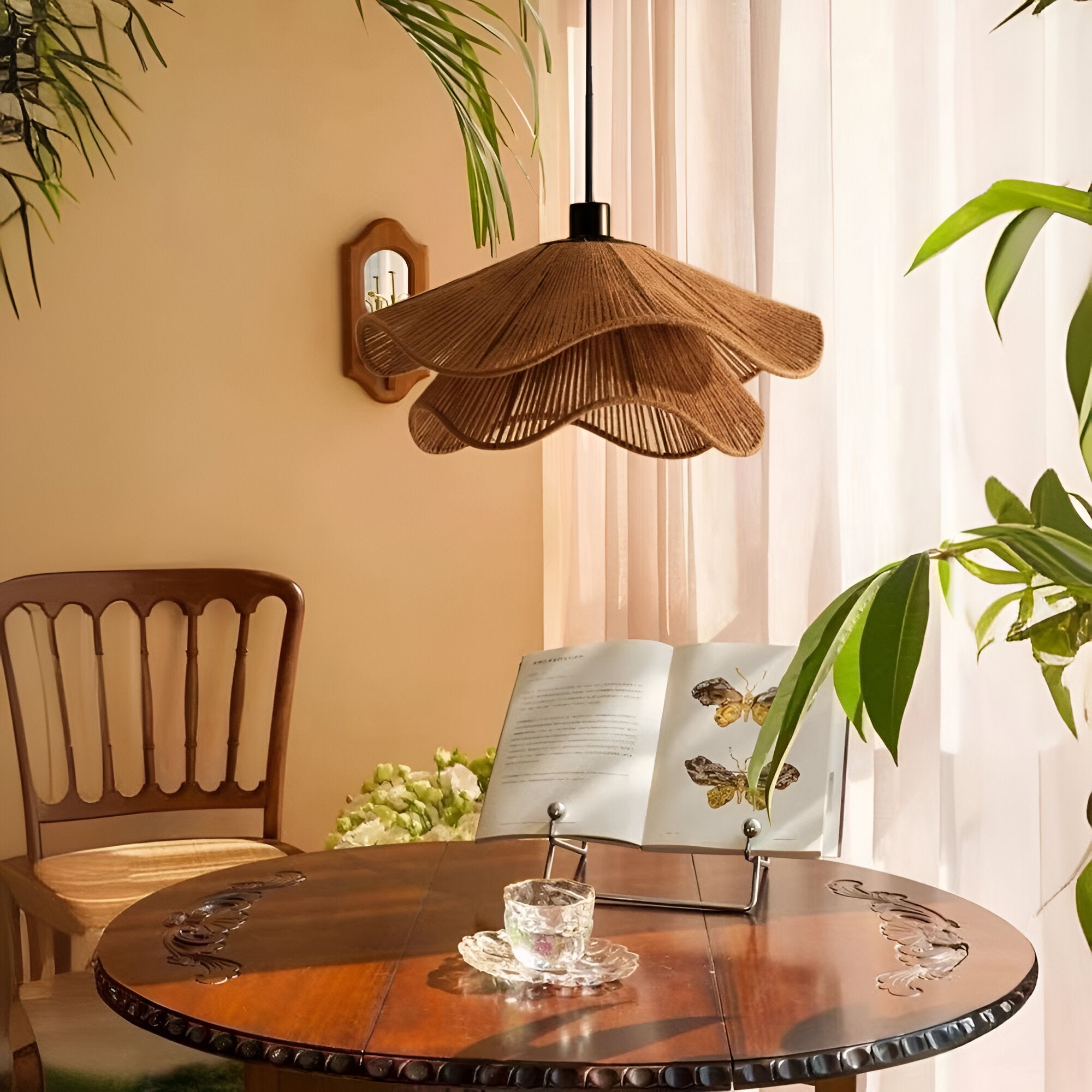 Cape Points Boho Natural Jute Fiber Pendant Light T2062