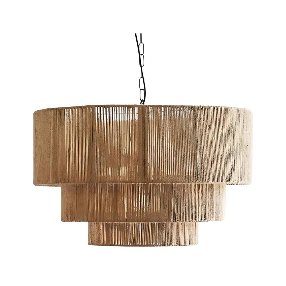 The Elegant Woven Waterfall Rattan Pendant Light T2052