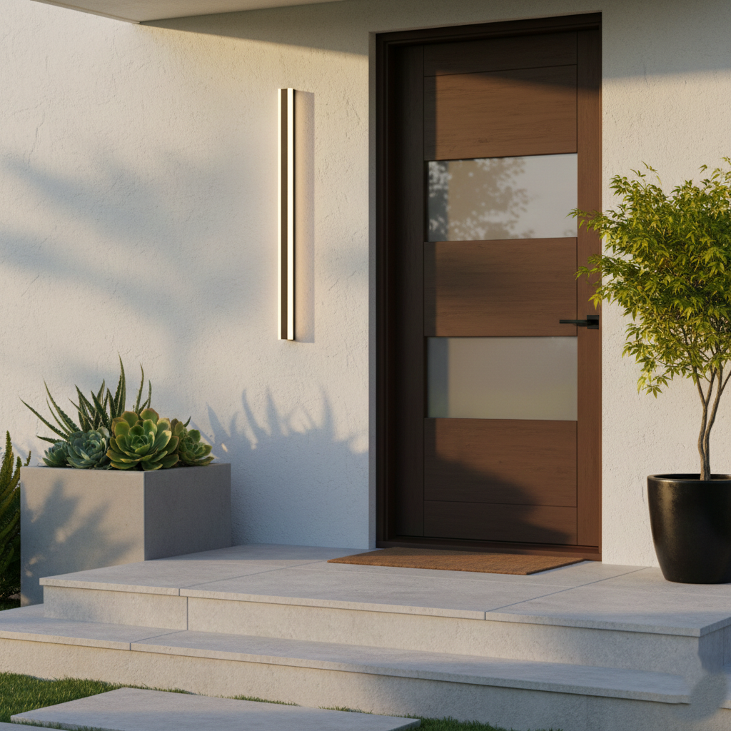 Edge Smooth Minimalist Linear Metal Outdoor Wall Lamp T2189