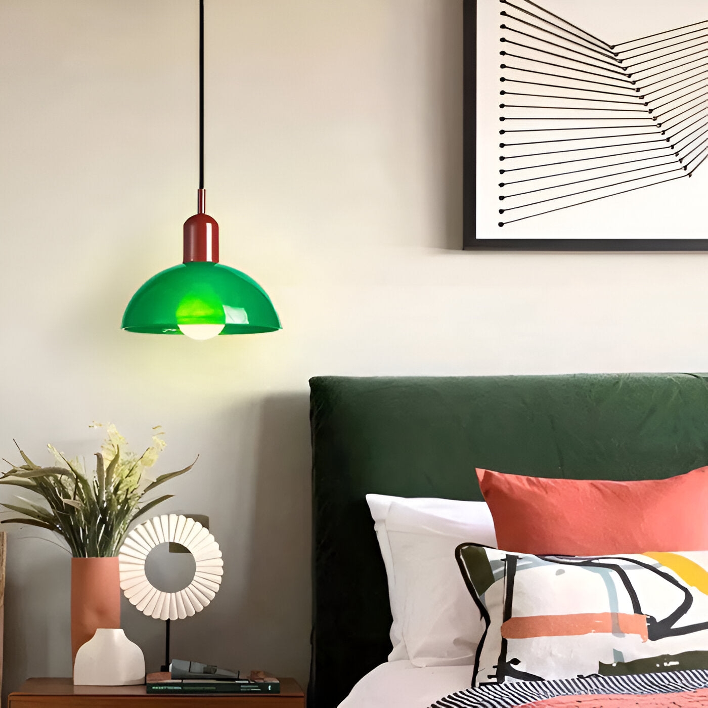 Aurora Nordic Colorful Bowl Pendant Light T2040