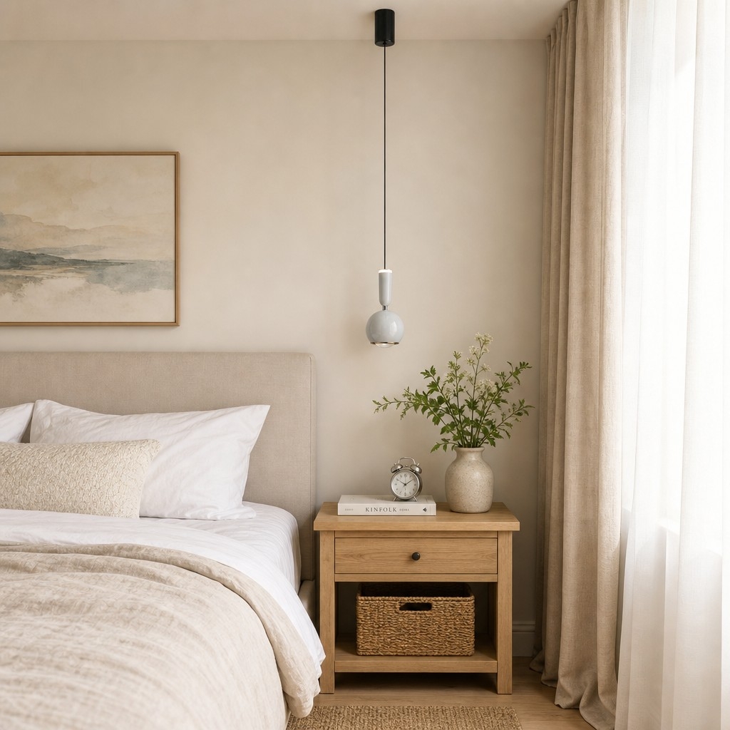Veridia Modern Adjustable Slim Pendant Light - Metal Acrylic Hanging Lamp for Bedroom and Hallway T2211