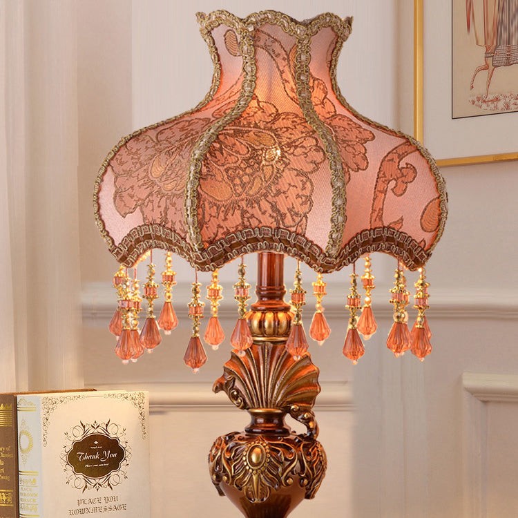 Traditional European Pink Pattern Lampshade Table Lamp M496