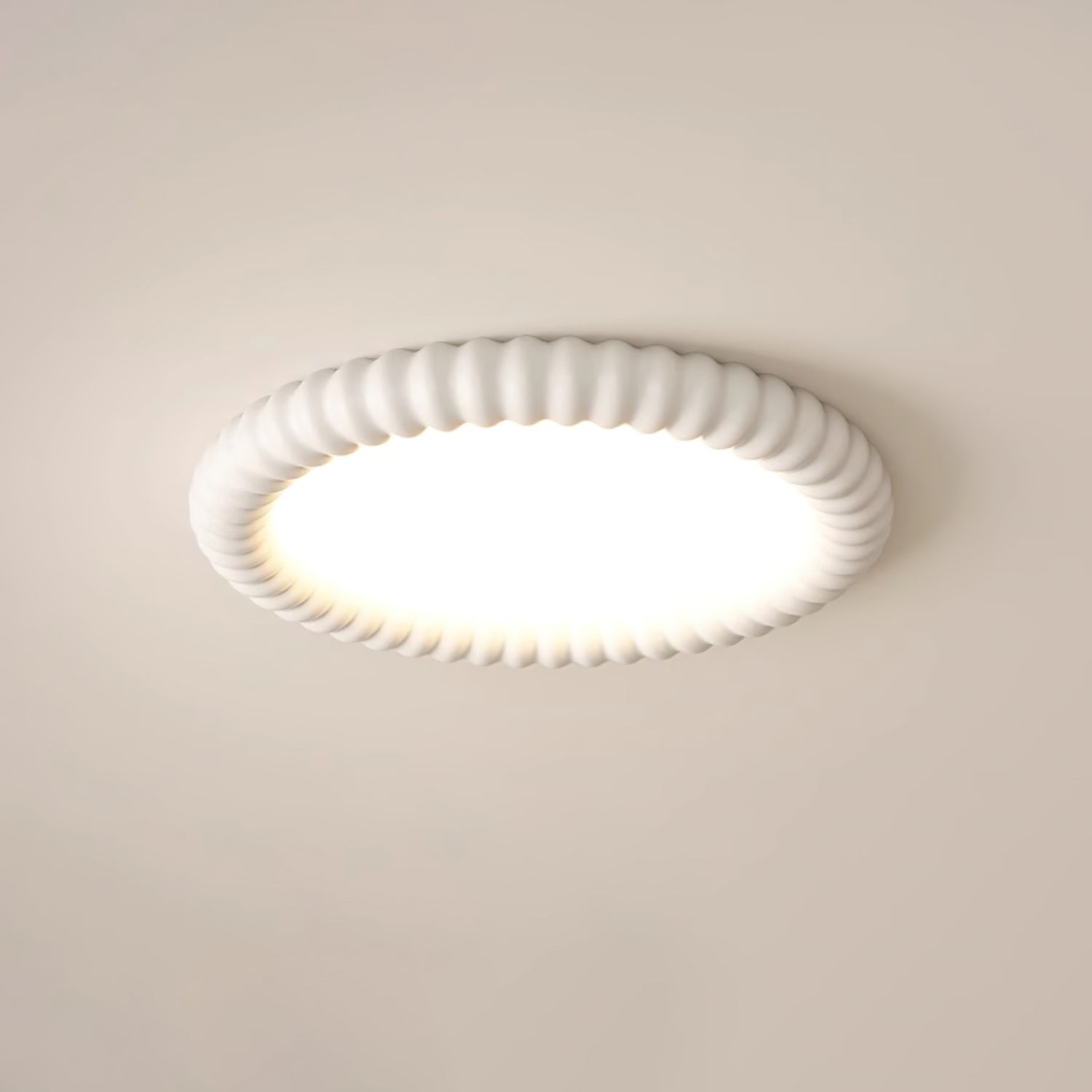 Cream Style Ripple Ring Ceiling Lamp M421