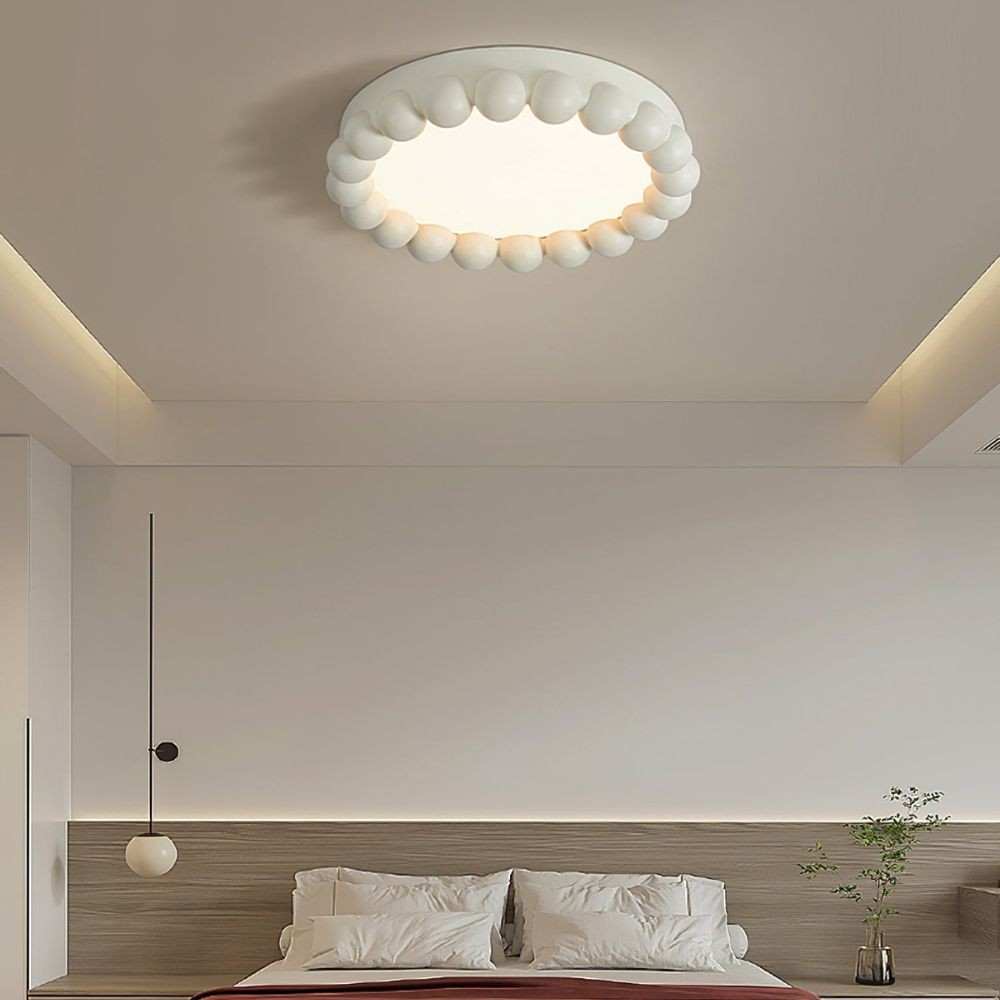 Sleek Flush Resin Ceiling Lamp — Comfortable Ambient Light S218