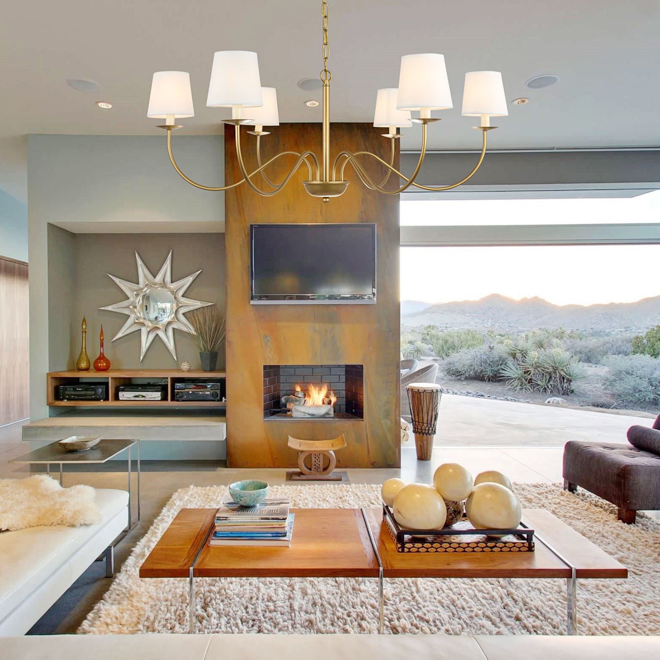Eclipse Brass Chandelier T1736