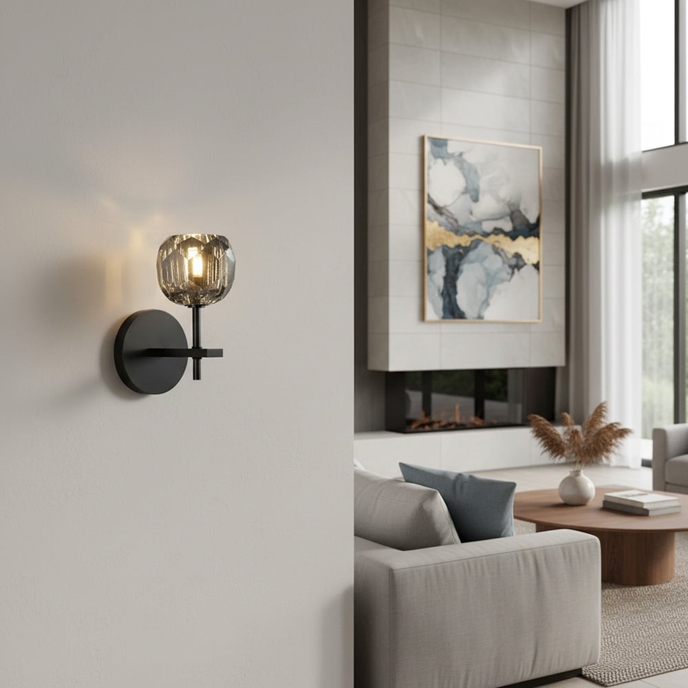 Luxury Crystal Wall Sconce - Brass Frame Modern Wall Light T453