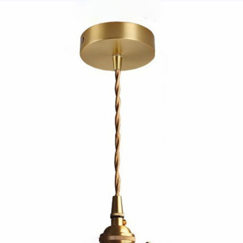 Traditional Vintage Square Rectangle Ripple Glass Iron 1-Light Pendant Light For Living Room T262