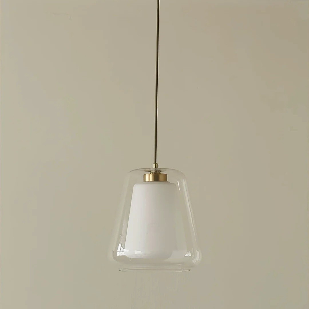 Modern Gold Pendant Light with Clear Glass Shade S221