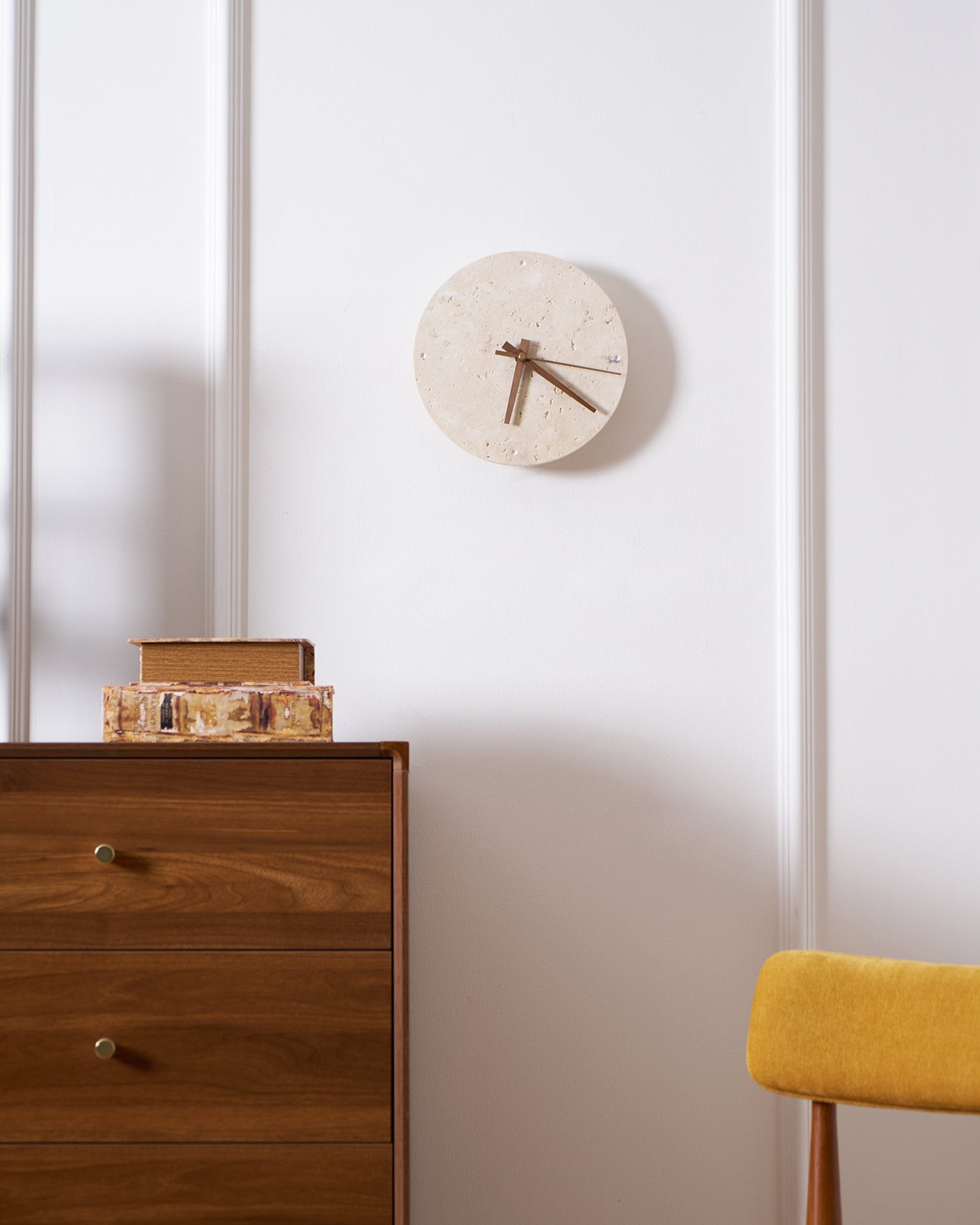 Round Stone Clock Wall Light - Wabi Sabi Lamp for Bedroom P079