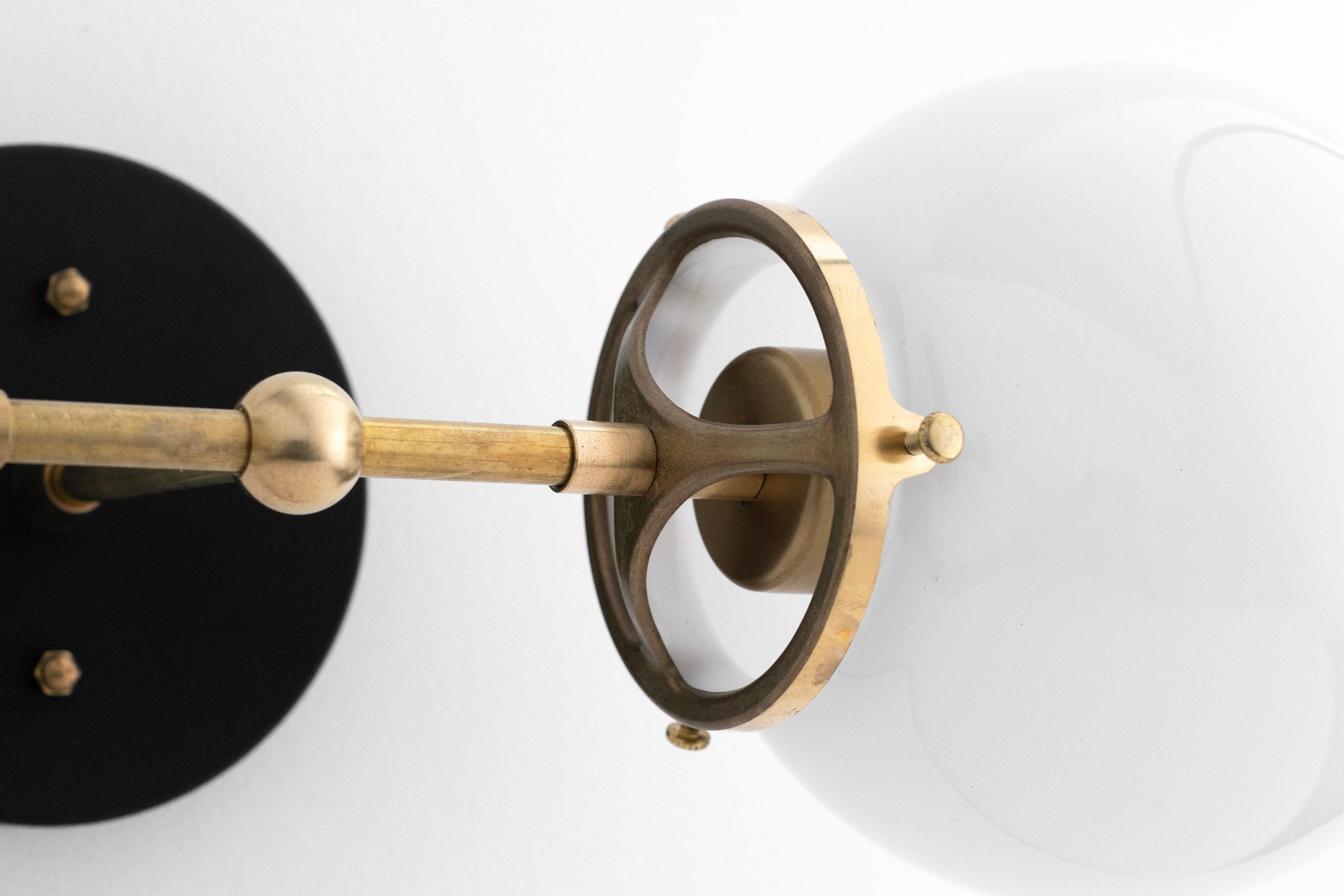 Lumio Globe Art Deco Vanity Light -  Opal Globe Bathroom Sconce T320