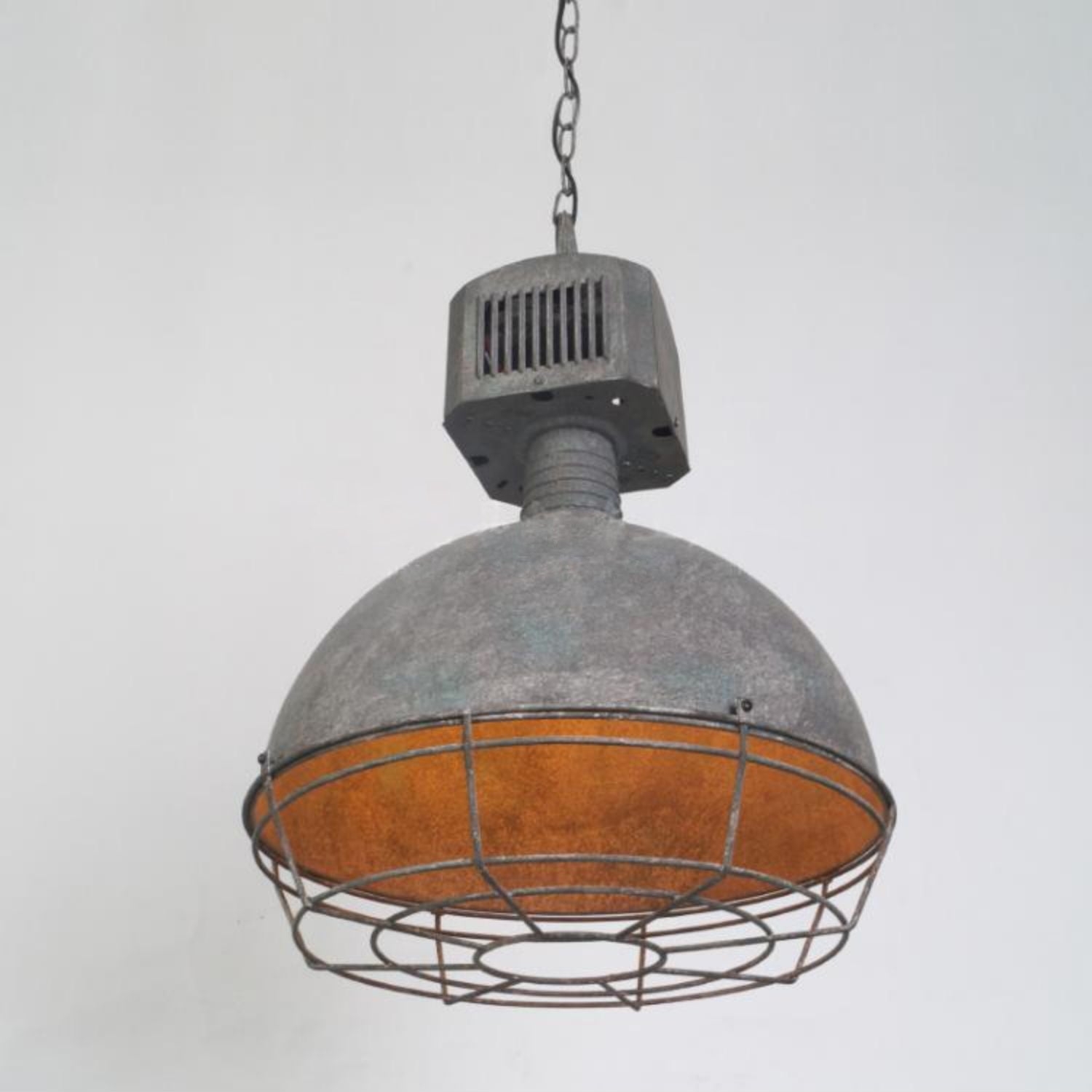 Caged Industrial Metal Pendant Light T1693