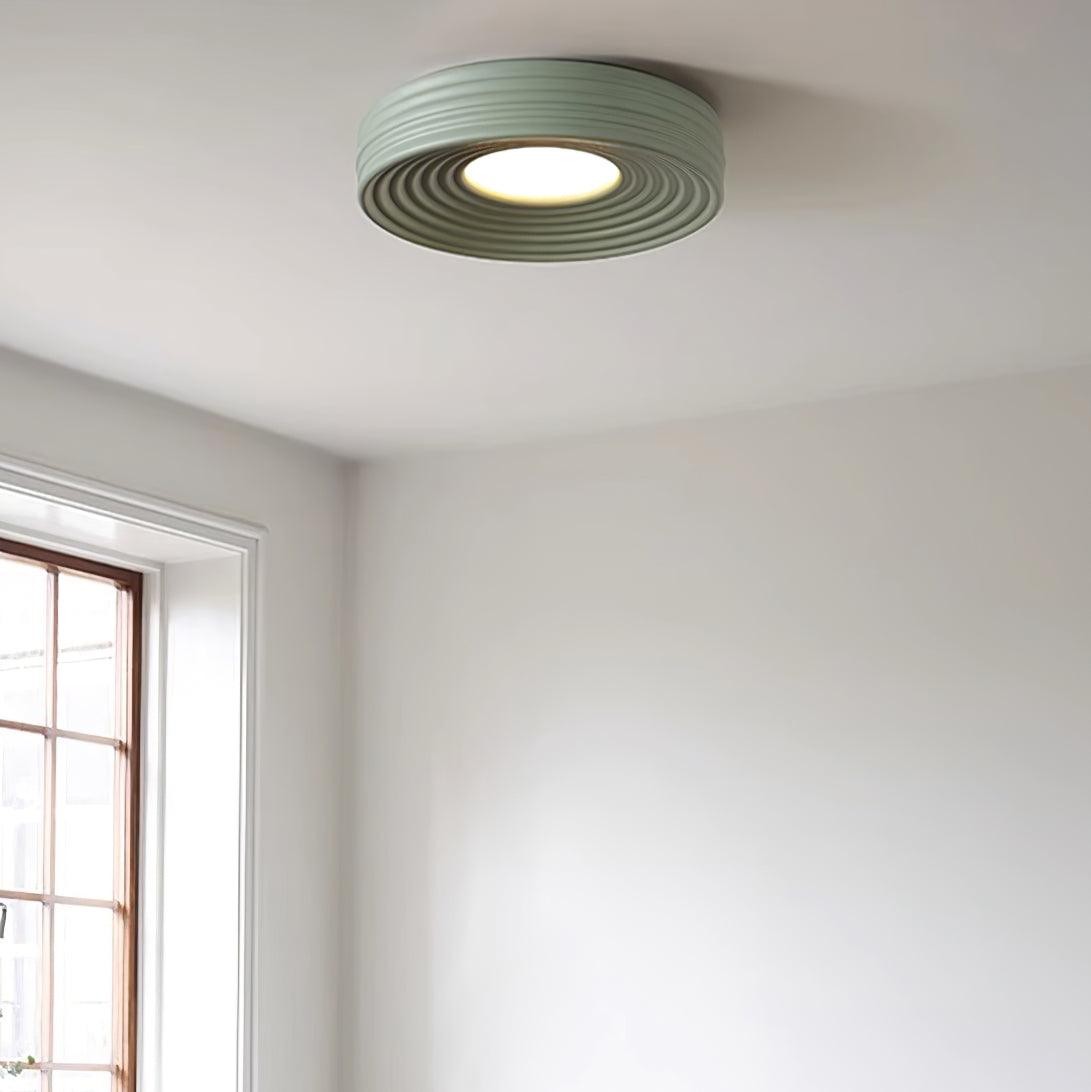 Cream Ribbed Three-color Changing Ceiling Light M290