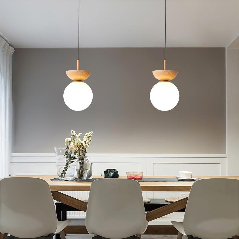 Nordic Semi Wooden Pendant Light S63