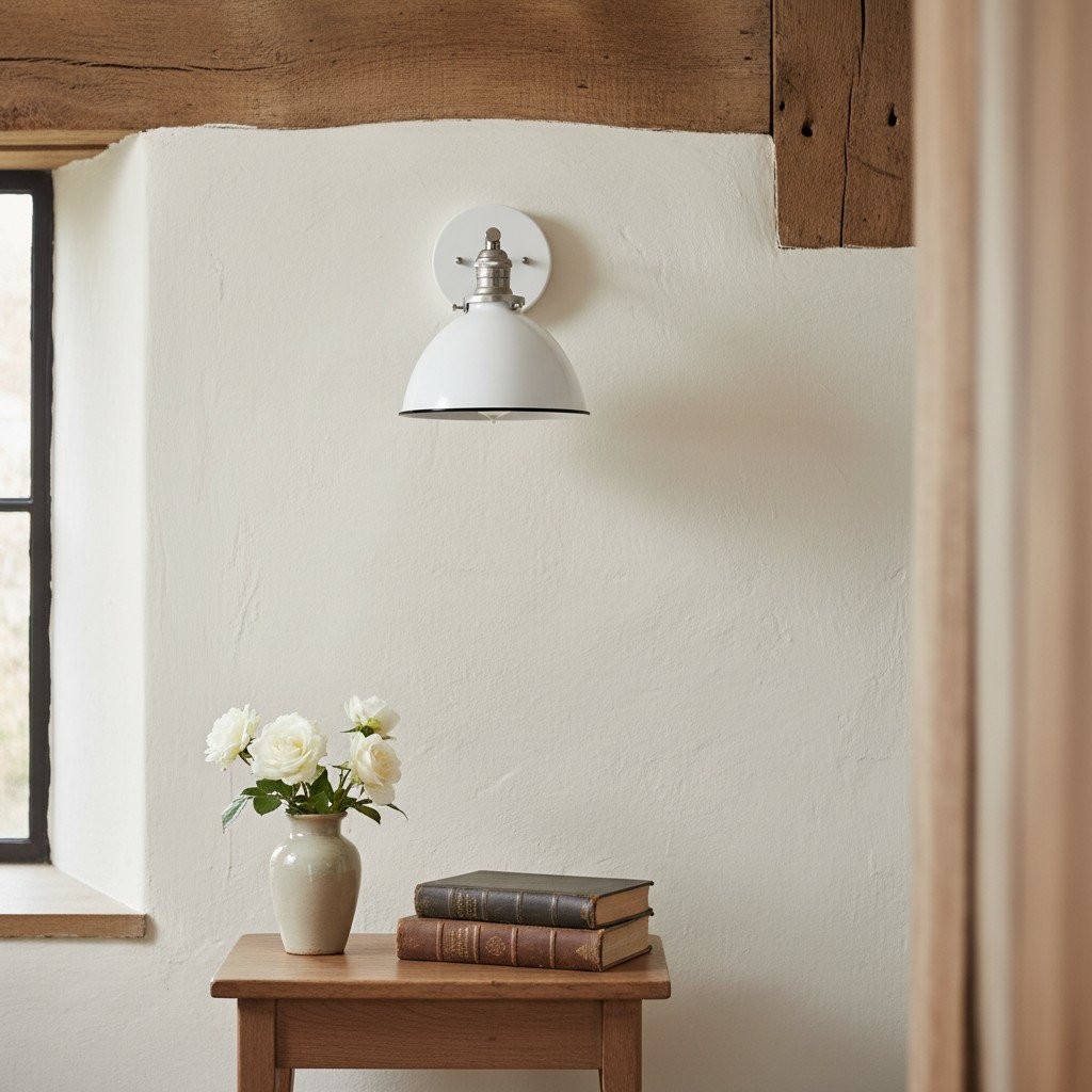 Conique Metal  Wall Sconce - White Metal Shade - Industrial Modern Lighting T307