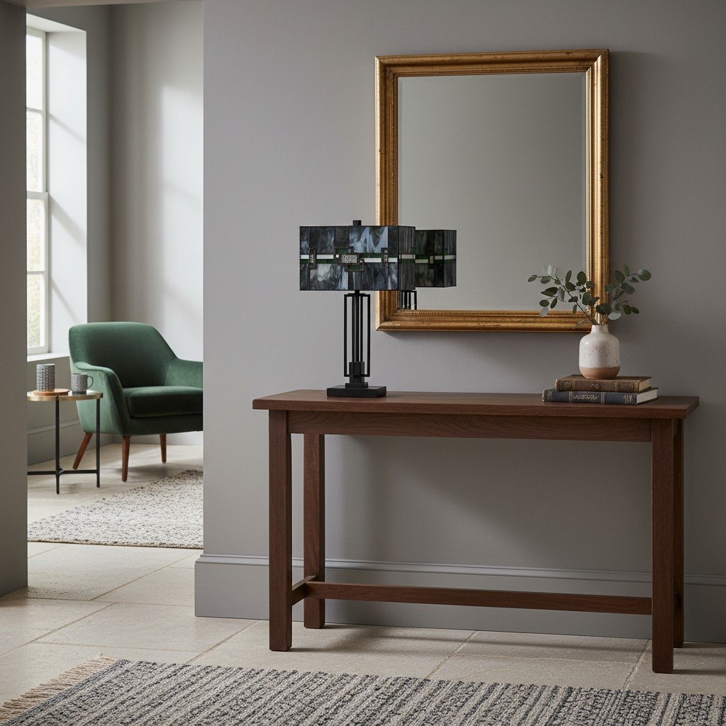 Culletto Mosaic Rectangular Stained Glass Table Lamp T646