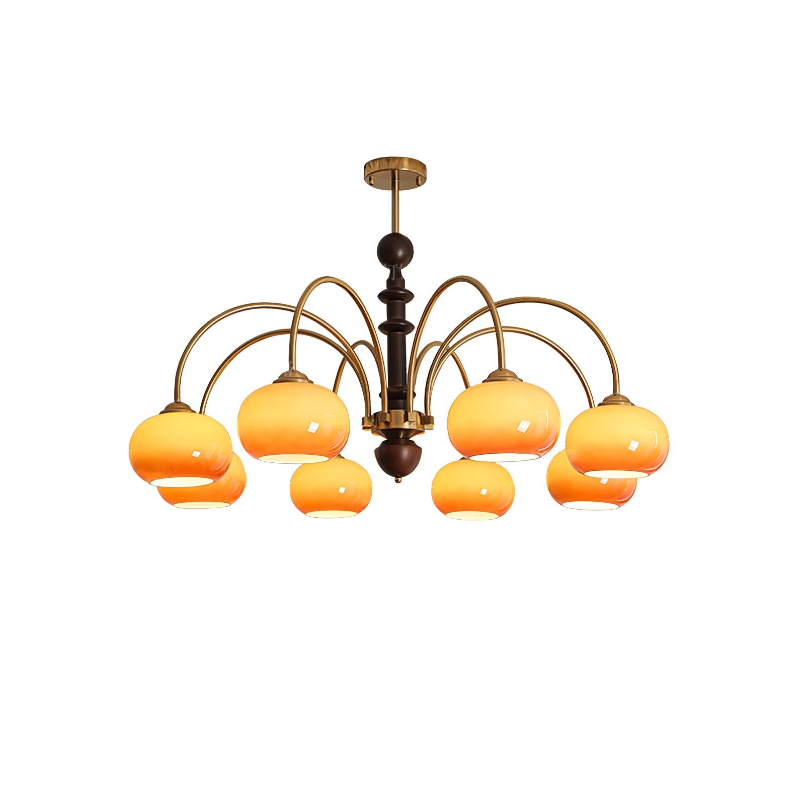 Vintage Bauhaus Persimmon Chandelier M422