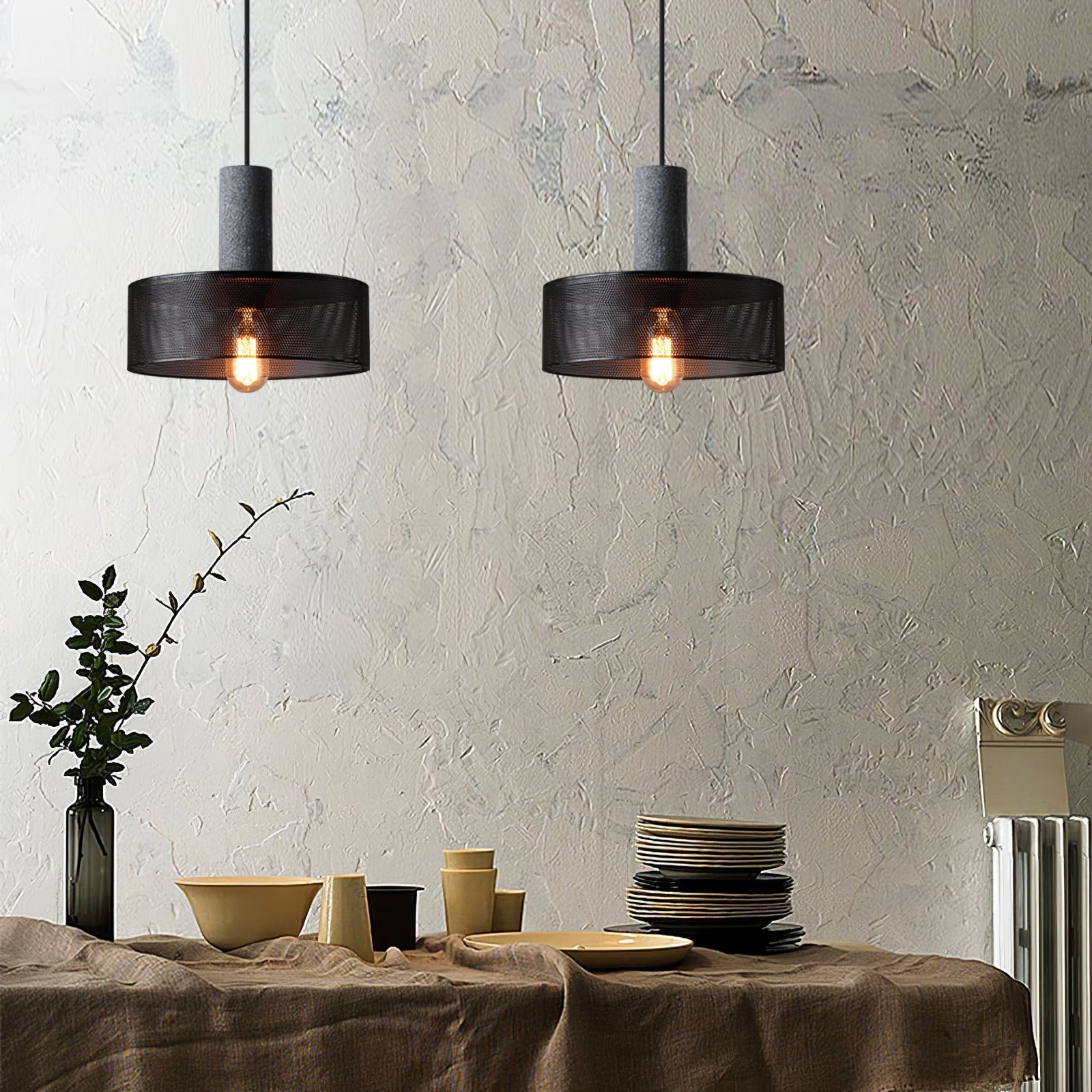 Cement Mesh Pendant Light M566