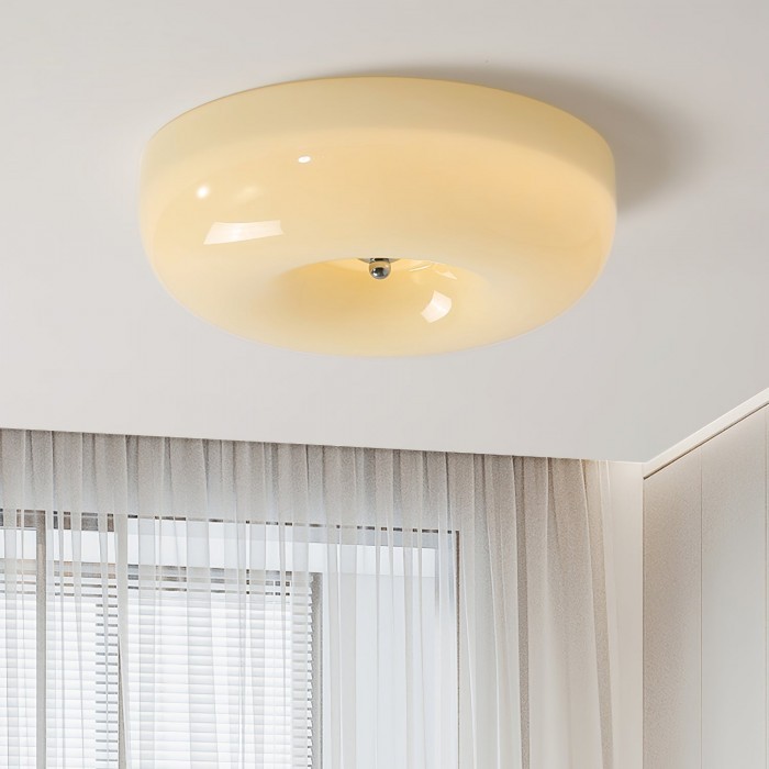 Bauhaus Cream Pudding Glass Ceiling Lamp S193