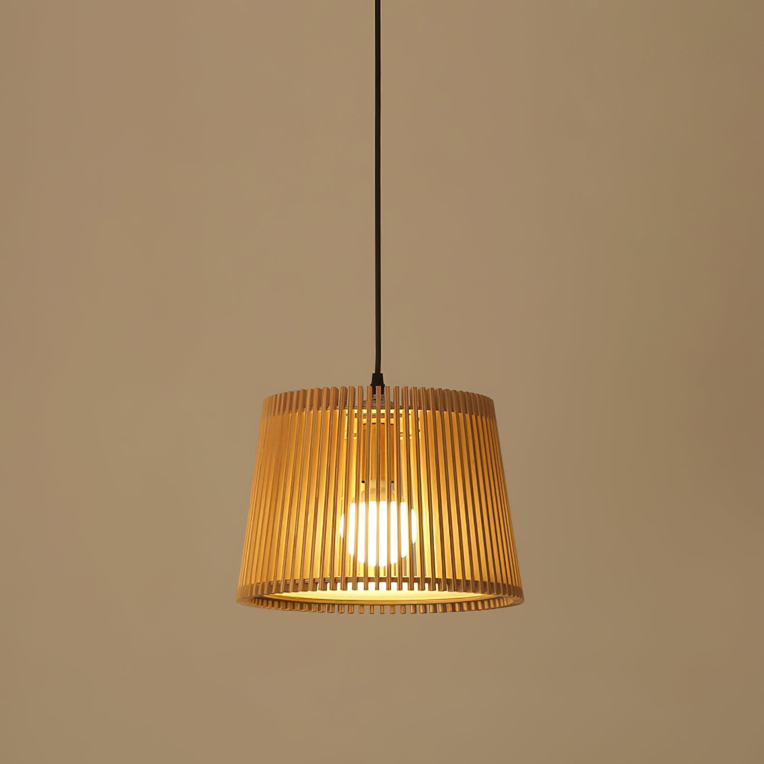 Wooden Log Color Cage Pendant Light M319