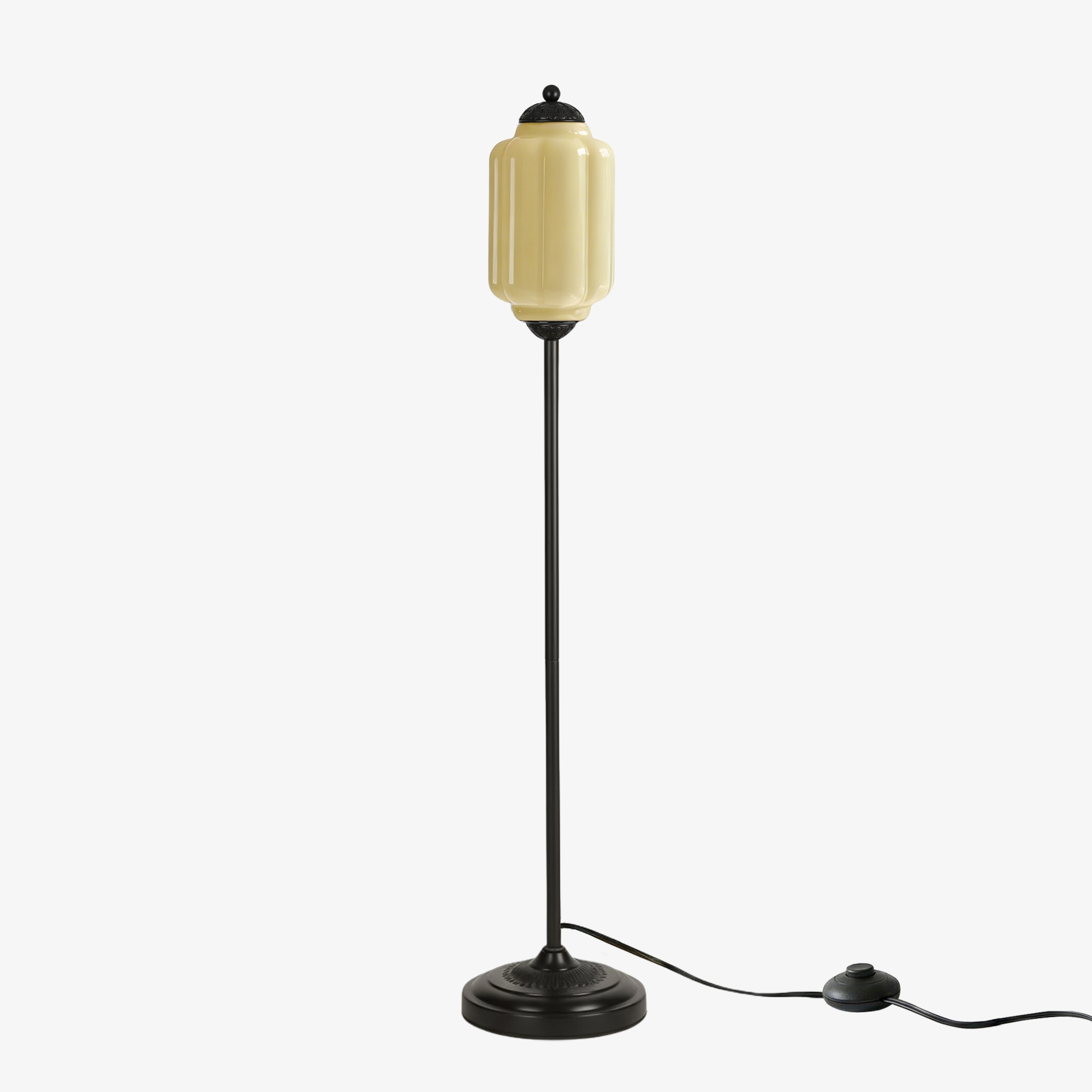 Eloise Pumpkin Glass Floor Lamp - Retro Lighting for Living Room T1169
