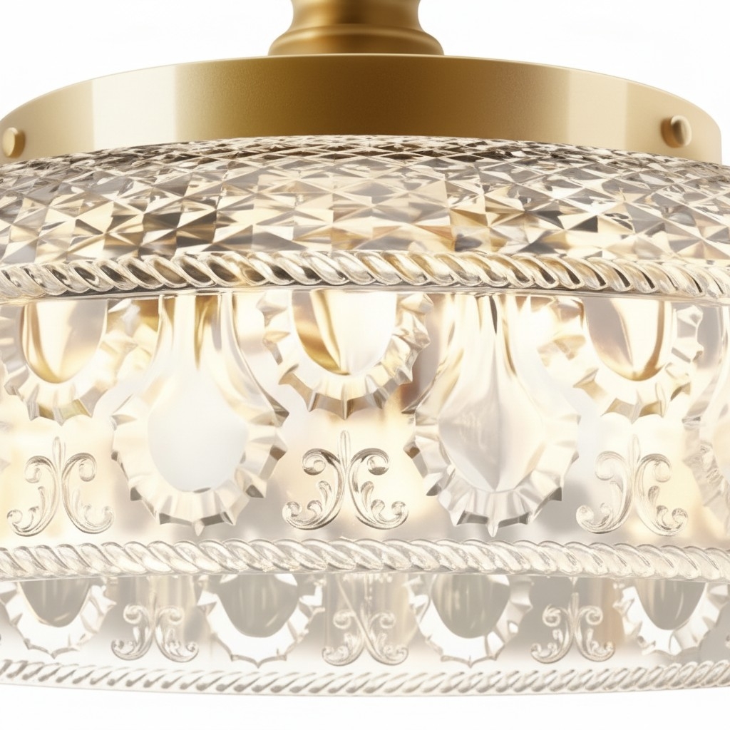 Zenarivo Vintage Floral Glass Semi Flush Mount - Cozy Bedroom Glow T1192