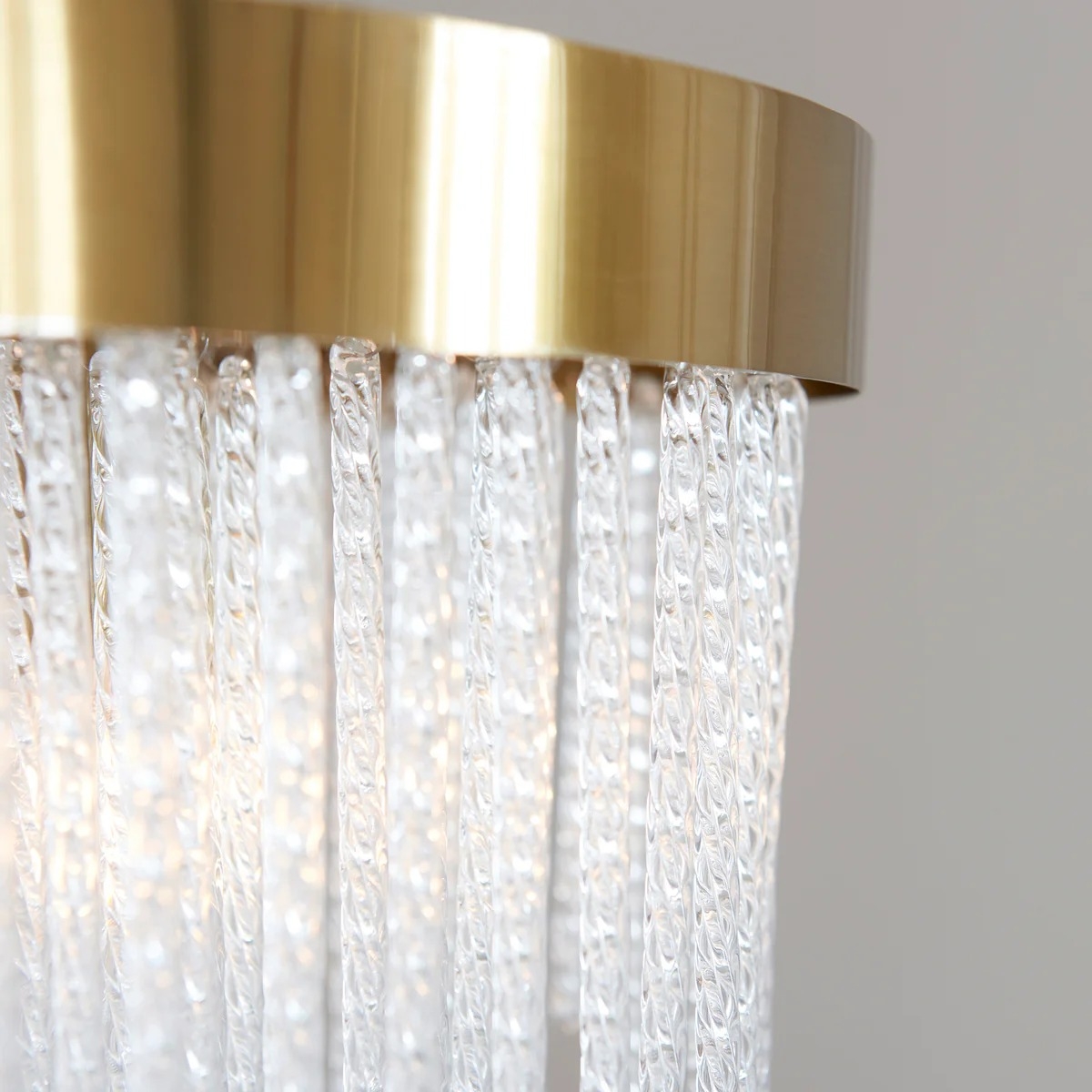 Cavara Multi-Tier Glass Rod Chandelie - Tiered Brass Pendant for Dining and Entry T883