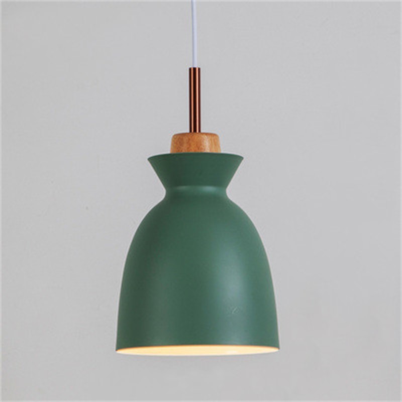MULTI Scandinavian Metal Wood Macaroon Pendant Light for Bedroom S32