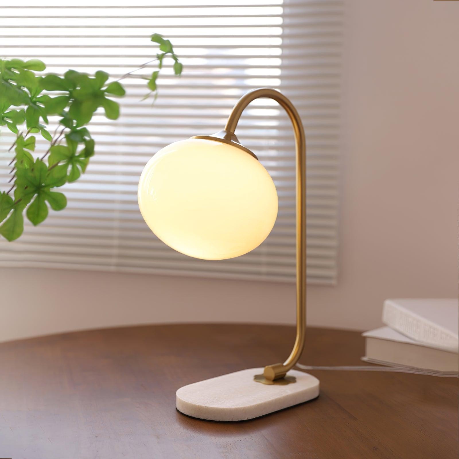 Scandinavian Cream Ball Table Lamp For Living Room M348