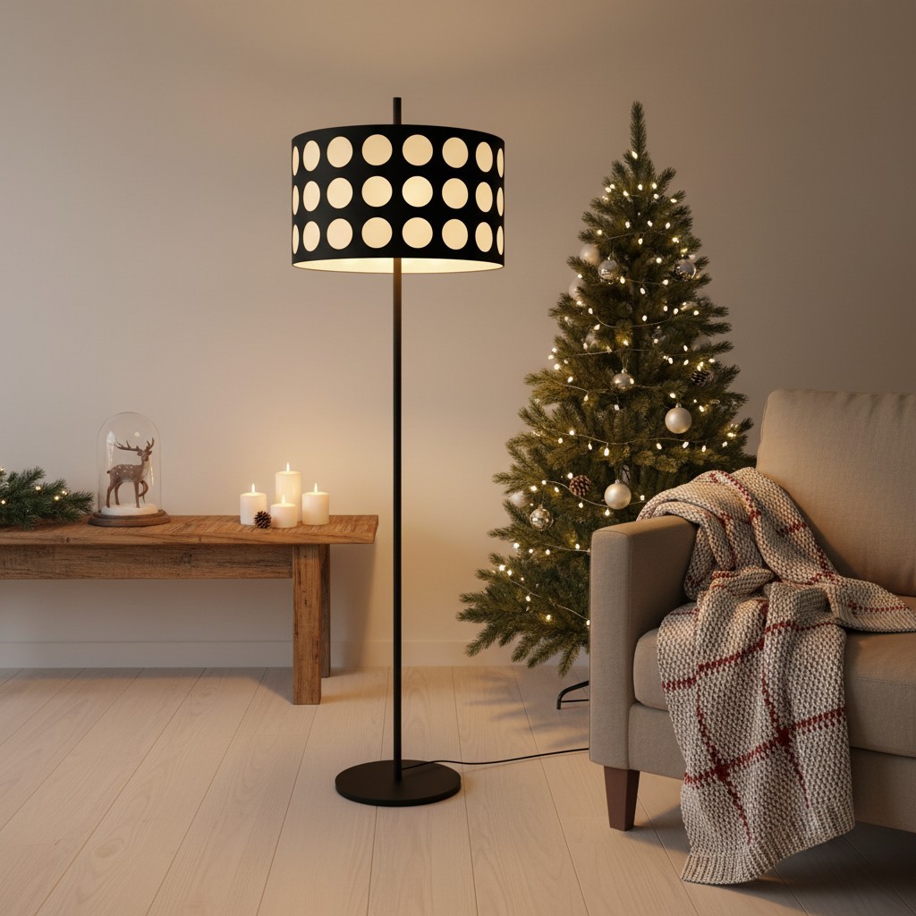 Geometry Polka Arc Fabric Floor Lamp S363