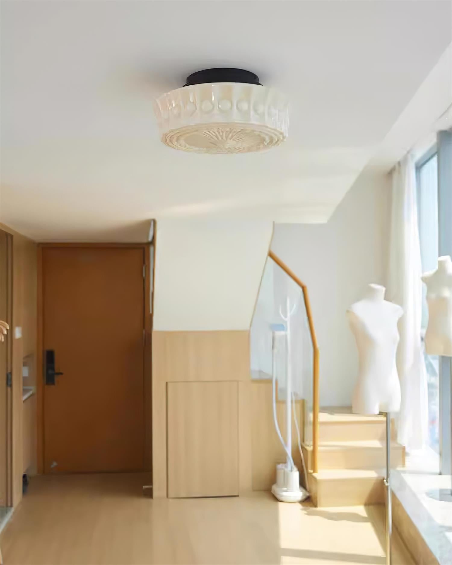 Rigidus French Vintage Glass Cream Style Ceiling Light M52